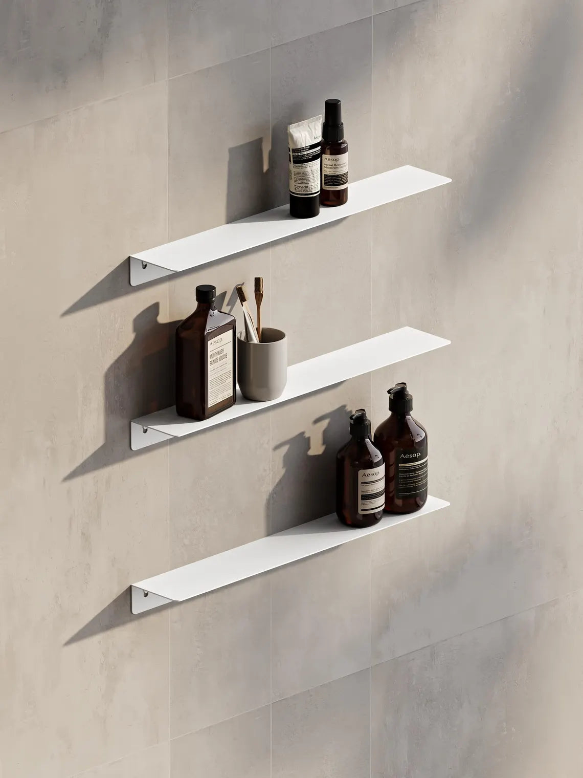 Wall-Mounted Metal Bathroom Shelf – Minimalist Floating Storage Shelf (Black or White)