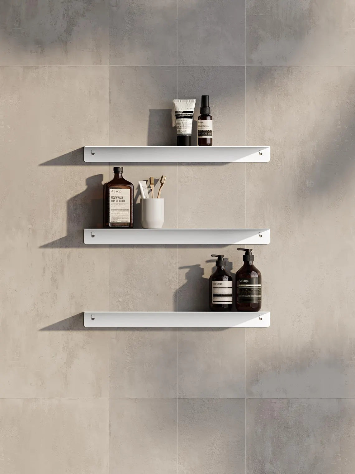 Wall-Mounted Metal Bathroom Shelf – Minimalist Floating Storage Shelf (Black or White)