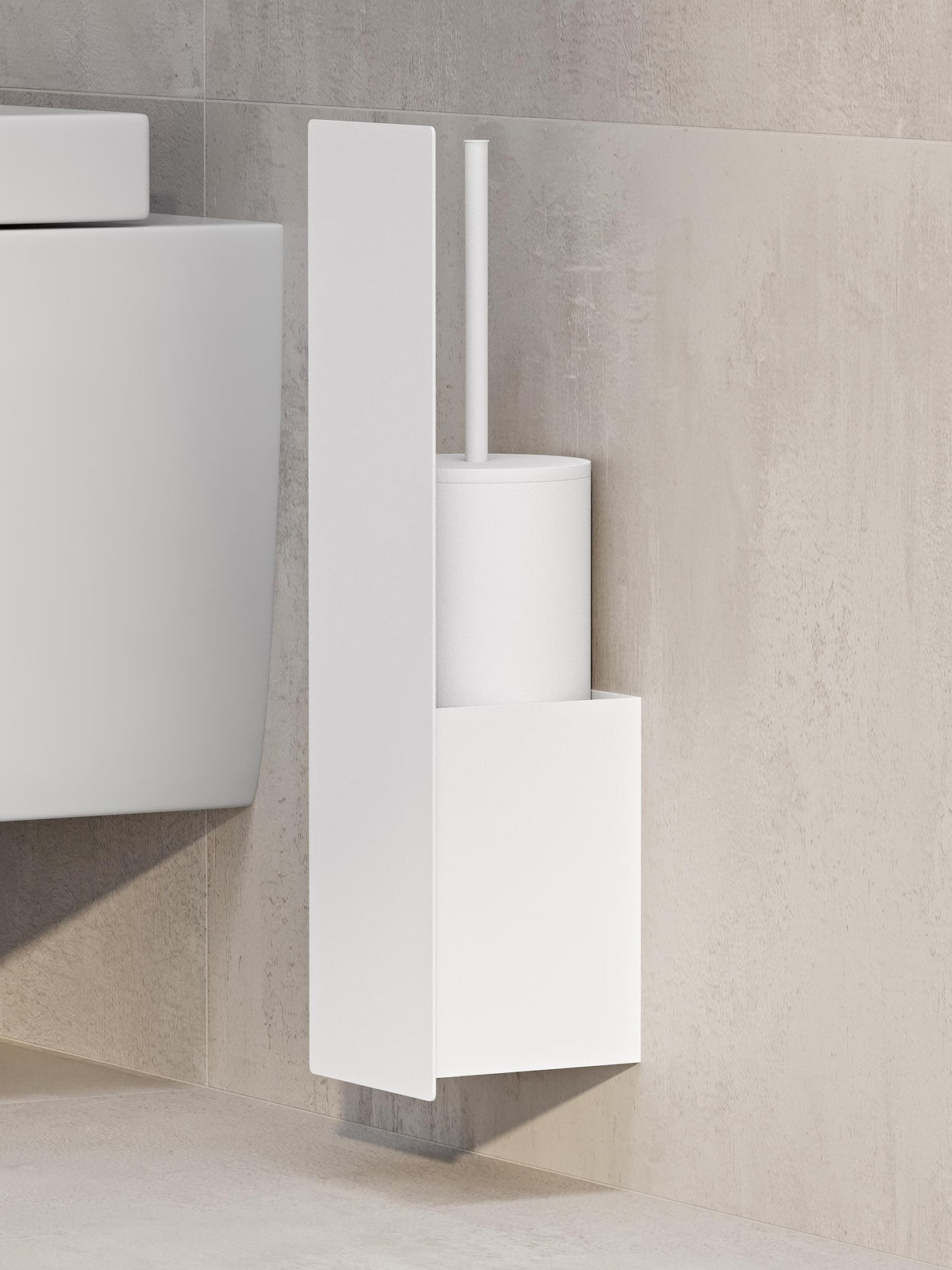 Set da bagno (cestino in acciaio, scopino per WC e portarotolo)