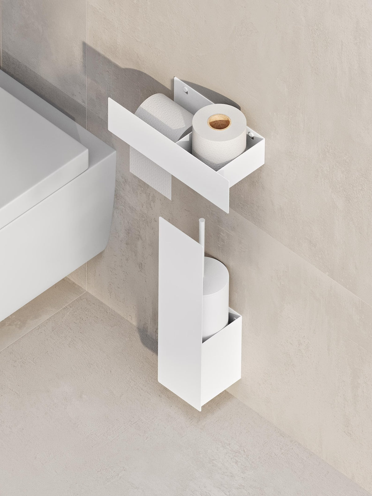 Set da bagno (cestino in acciaio, scopino per WC e portarotolo)