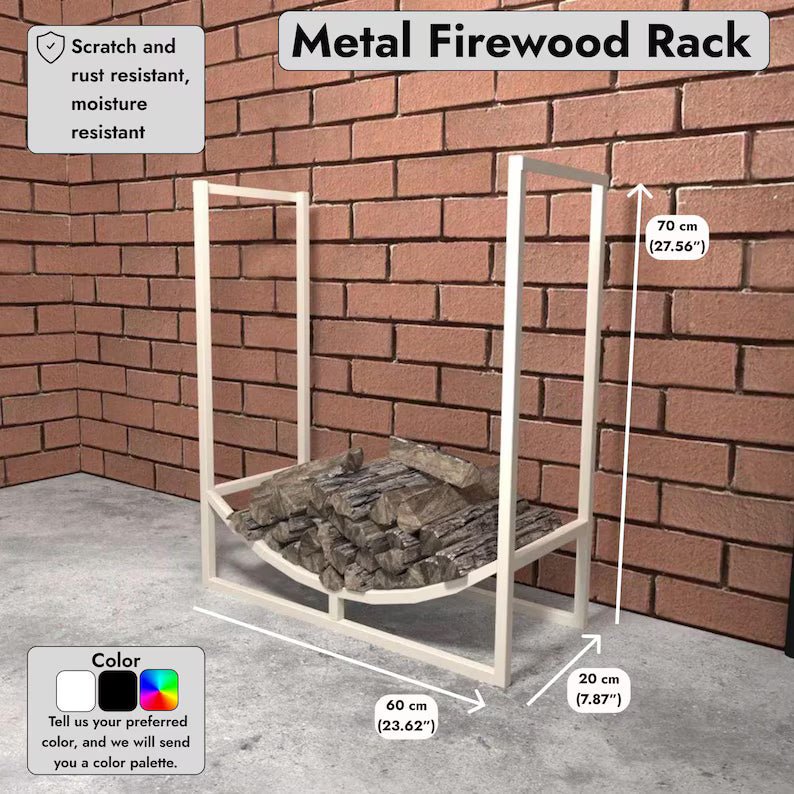 Metal Firewood Rack – Indoor & Outdoor Steel Log Holder