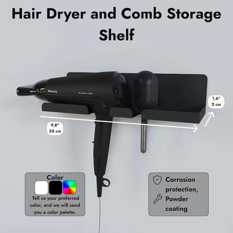 Shelf for Hair Dryer and Brush Storage