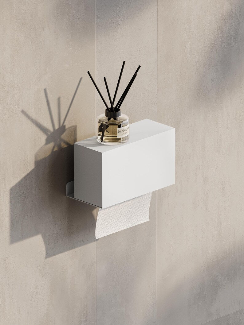 Wall-Mounted Steel Tissue Holder  Closed Design