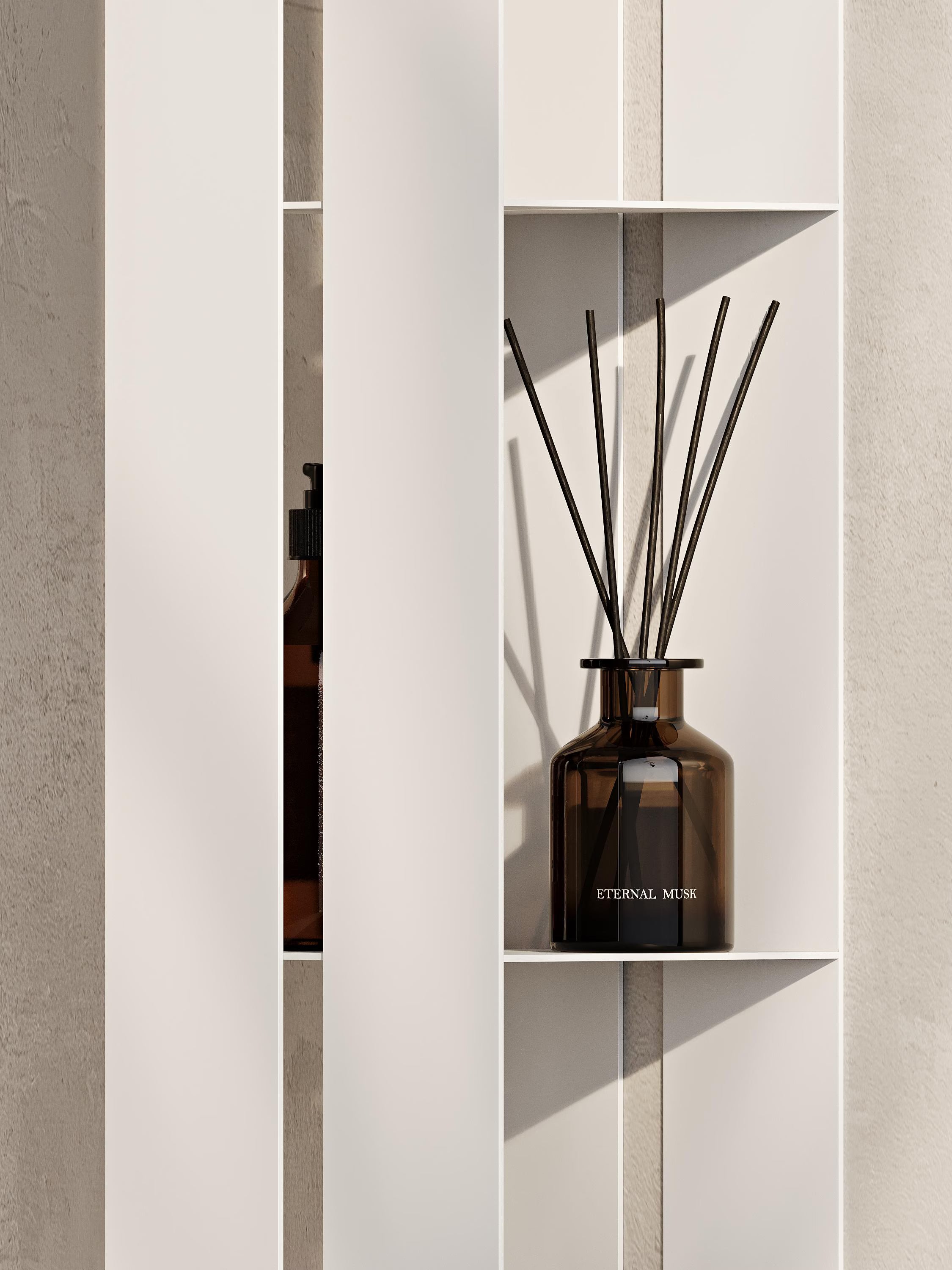 Black Vertical Bathroom Organizer | Modern Matte Black Storage Rack